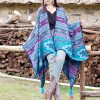 Chalina Tibetana con Diseño Floral Geométrico Tibetan Geometric Floral Design Shawl