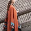 Chaleco Tibetano Geométrico Naranja Tibetan Geometric Orange Shawl