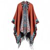 Chaleco Tibetano Geométrico Naranja Tibetan Geometric Orange Shawl