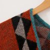 Chaleco Tibetano Geométrico Naranja Tibetan Geometric Orange Shawl