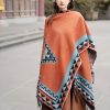 Chaleco Tibetano Geométrico Naranja Tibetan Geometric Orange Shawl
