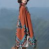 Chaleco Tibetano Geométrico Naranja Tibetan Geometric Orange Shawl
