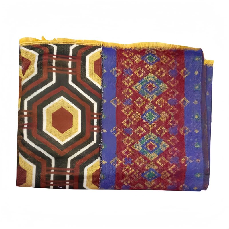 Chal Chal de Patrón Geométrico Tibetano Tibetan Geometric Pattern Shawl