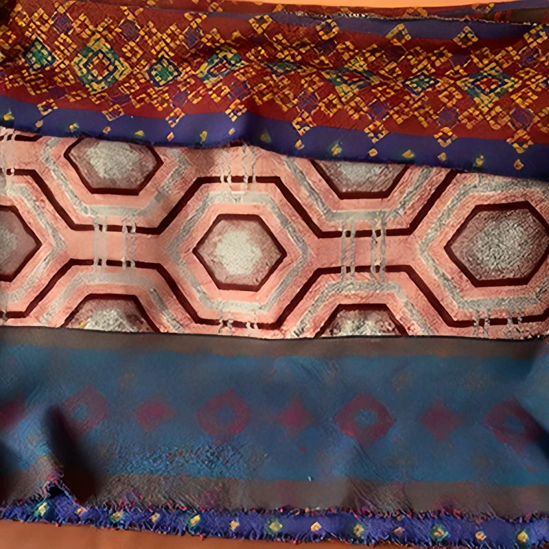 Chal Chal de Patrón Geométrico Tibetano Tibetan Geometric Pattern Shawl