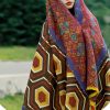 Chal Chal de Patrón Geométrico Tibetano Tibetan Geometric Pattern Shawl
