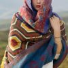 Chal Chal de Patrón Geométrico Tibetano Tibetan Geometric Pattern Shawl