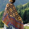 Chal Chal de Patrón Geométrico Tibetano Tibetan Geometric Pattern Shawl