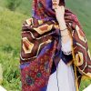 Chal Chal de Patrón Geométrico Tibetano Tibetan Geometric Pattern Shawl