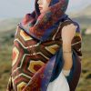 Chal Chal de Patrón Geométrico Tibetano Tibetan Geometric Pattern Shawl