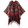 Xale Geométrico Tibetano com Franjas Tibetan Geometric Tassel Shawl