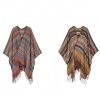 Xale Geométrico Tibetano com Franjas Tibetan Geometric Tassel Shawl