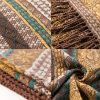 Xale Geométrico Tibetano com Franjas Tibetan Geometric Tassel Shawl