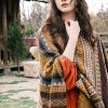 Xale Geométrico Tibetano com Franjas Tibetan Geometric Tassel Shawl