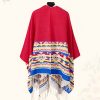 Chale Tibetano con Borlas Geométricas Tibetan Geometric Tassel Shawl