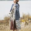 Chale Tibetano con Borlas Geométricas Tibetan Geometric Tassel Shawl