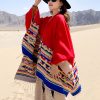 Chale Tibetano con Borlas Geométricas Tibetan Geometric Tassel Shawl