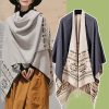 Chale Tibetano con Borlas Geométricas Tibetan Geometric Tassel Shawl
