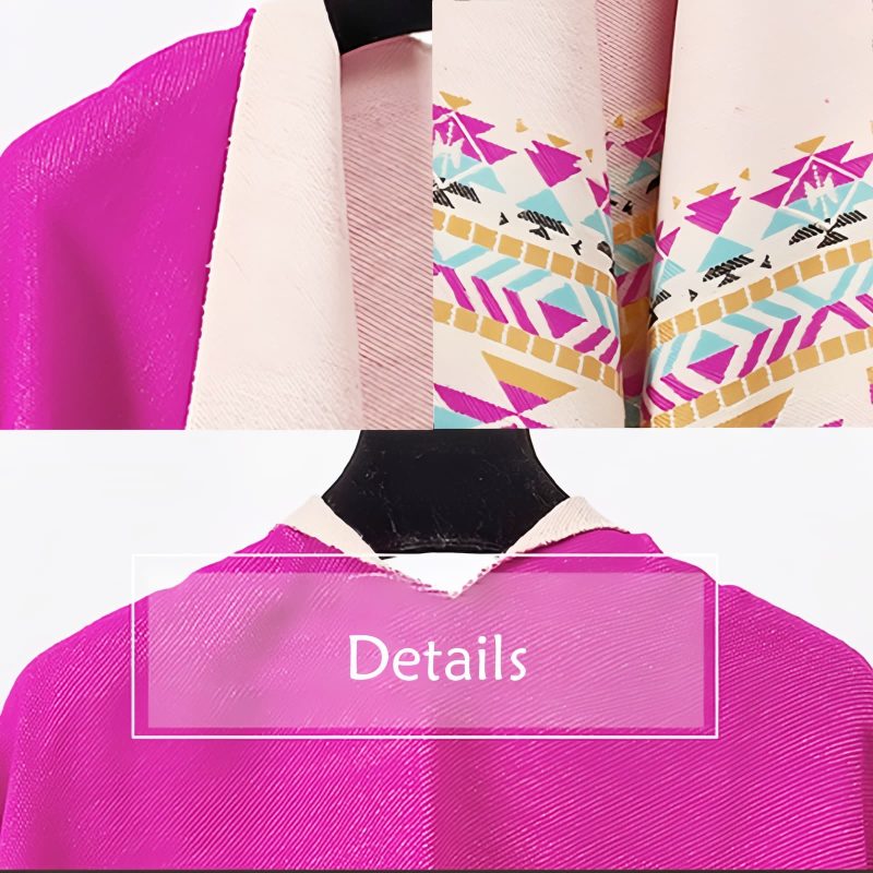 Chale Tibetano con Borlas Geométricas Tibetan Geometric Tassel Shawl