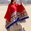 Chale Tibetano con Borlas Geométricas Tibetan Geometric Tassel Shawl