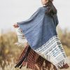 Chale Tibetano con Borlas Geométricas Tibetan Geometric Tassel Shawl