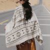 Chale Tibetano con Borlas Geométricas Tibetan Geometric Tassel Shawl