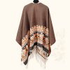 Chale Tibetano con Borlas Geométricas Tibetan Geometric Tassel Shawl