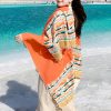 Chale Tibetano con Borlas Geométricas Tibetan Geometric Tassel Shawl