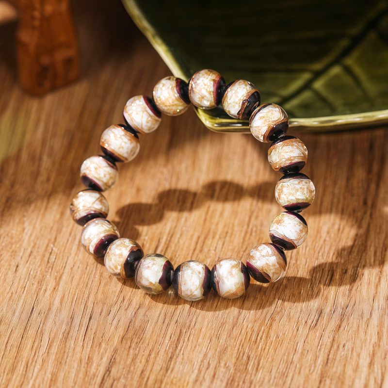 Gelang Kekayaan Keberuntungan Kaca Liuli Tibet Tibetan Liuli Glass Luck Wealth Bracelet