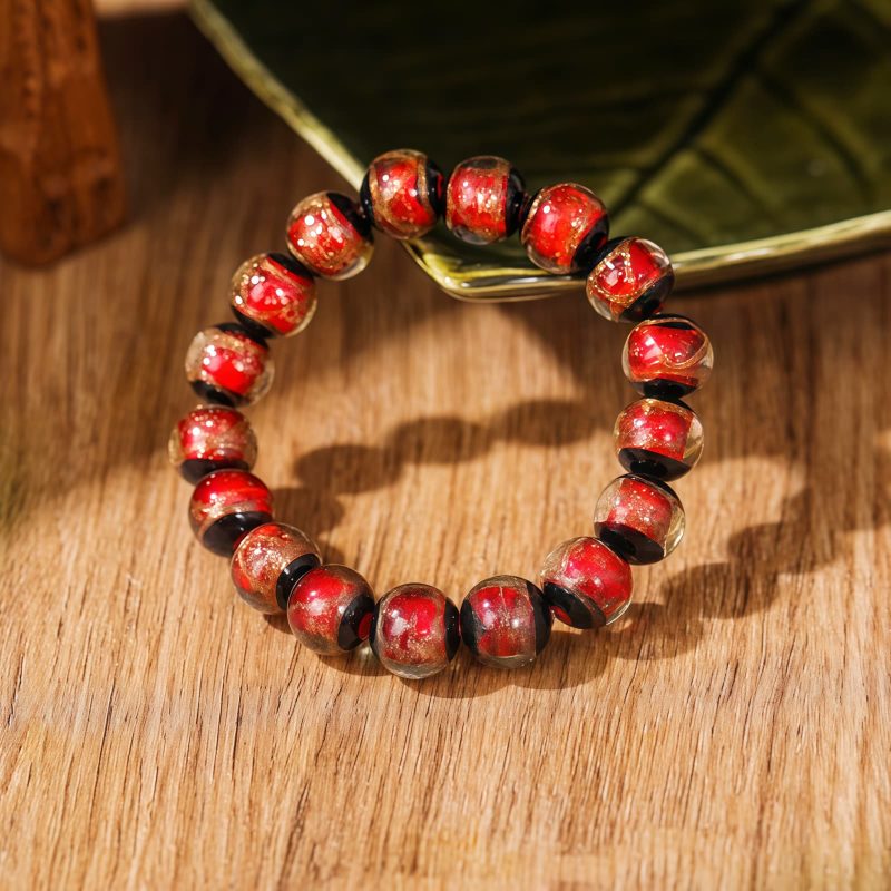 Gelang Kekayaan Keberuntungan Kaca Liuli Tibet Tibetan Liuli Glass Luck Wealth Bracelet