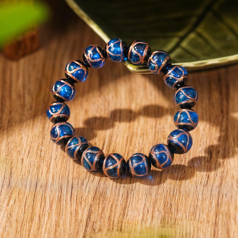 Gelang Kekayaan Keberuntungan Kaca Liuli Tibet Tibetan Liuli Glass Luck Wealth Bracelet