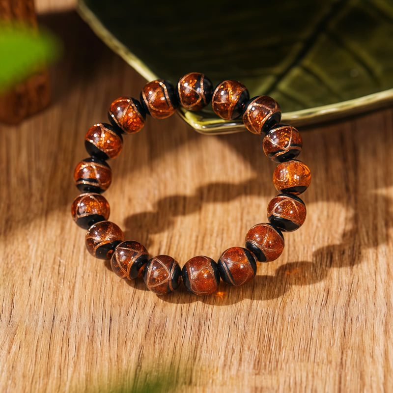 Gelang Kekayaan Keberuntungan Kaca Liuli Tibet Tibetan Liuli Glass Luck Wealth Bracelet