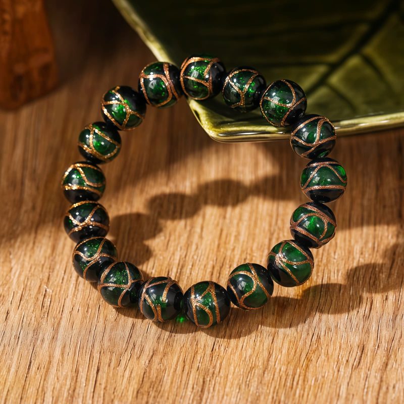 Gelang Kekayaan Keberuntungan Kaca Liuli Tibet Tibetan Liuli Glass Luck Wealth Bracelet