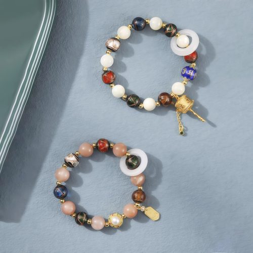 Tibetanisches Liuli-Glas Om Mani Padme Hum Gebetsmühlenarmband Tibetanisches Liuli-Glas Om Mani Padme Hum Gebetsmühlenarmband