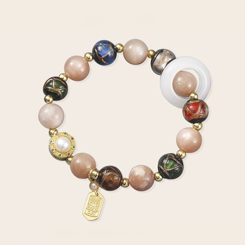 Pulsera de Rueda de Oración Tibetana con Vidrio Liuli Om Mani Padme Hum Tibetan Liuli Glass Om Mani Padme Hum Prayer Wheel Bracelet