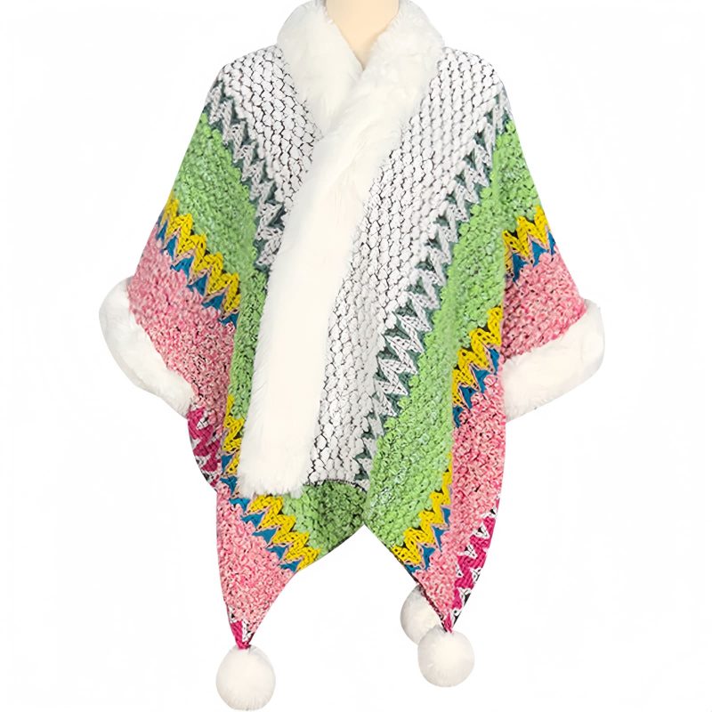 Chal Tibetano de Rayas Multicolores Tibetan Multicolored Striped Shawl