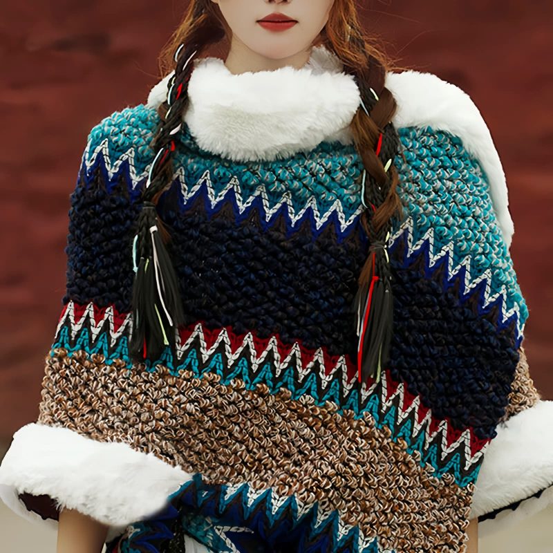 Chal Tibetano de Rayas Multicolores Tibetan Multicolored Striped Shawl