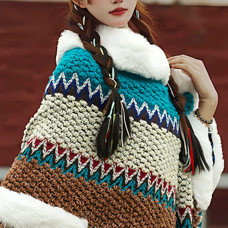 Chal Tibetano de Rayas Multicolores Tibetan Multicolored Striped Shawl