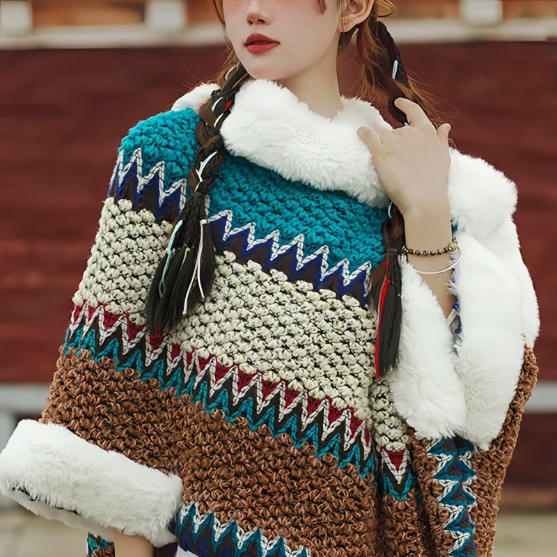 Chal Tibetano de Rayas Multicolores Tibetan Multicolored Striped Shawl