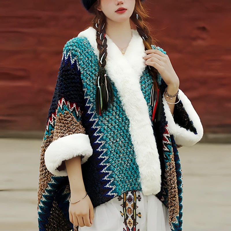 Chal Tibetano de Rayas Multicolores Tibetan Multicolored Striped Shawl