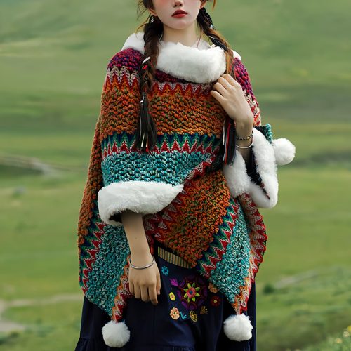 Chal Tibetano de Rayas Multicolores Chal Tibetano de Rayas Multicolores