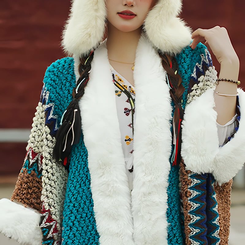 Chal Tibetano de Rayas Multicolores Tibetan Multicolored Striped Shawl