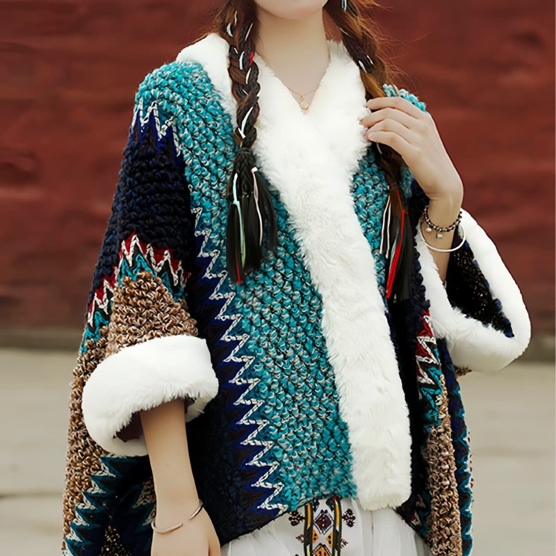 Chal Tibetano de Rayas Multicolores Tibetan Multicolored Striped Shawl