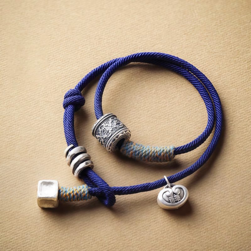 Pulseira Dupla Volta Amuleto Tibetano Om Mani Padme Hum Tibetan Om Mani Padme Hum Amulet Double Wrap Bracelet