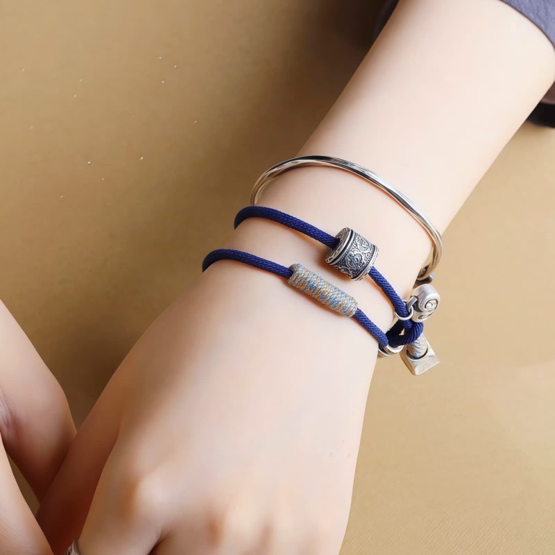 Pulseira Dupla Volta Amuleto Tibetano Om Mani Padme Hum Tibetan Om Mani Padme Hum Amulet Double Wrap Bracelet