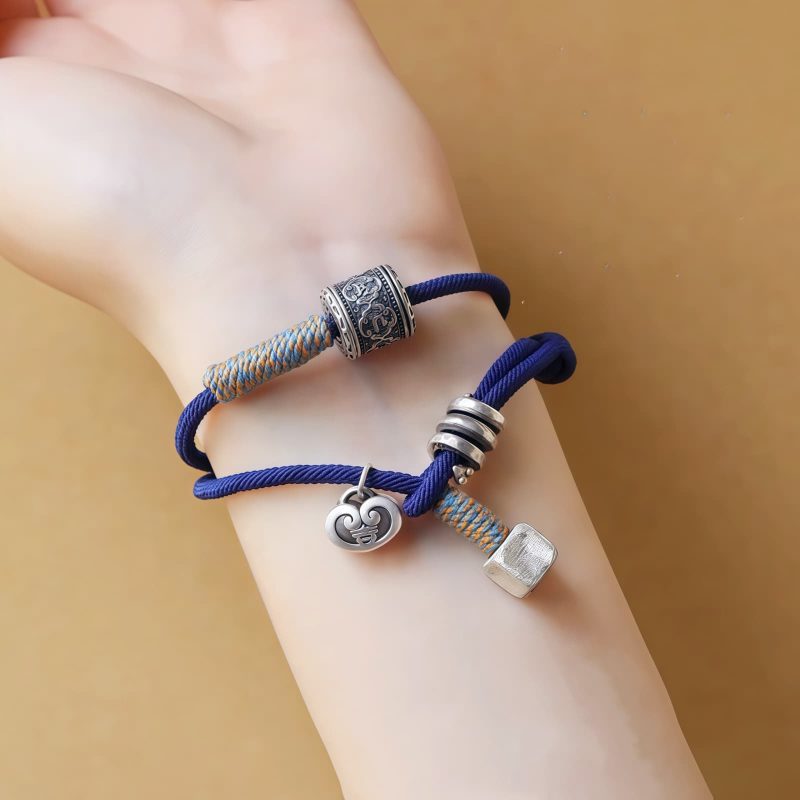 Pulseira Dupla Volta Amuleto Tibetano Om Mani Padme Hum Tibetan Om Mani Padme Hum Amulet Double Wrap Bracelet