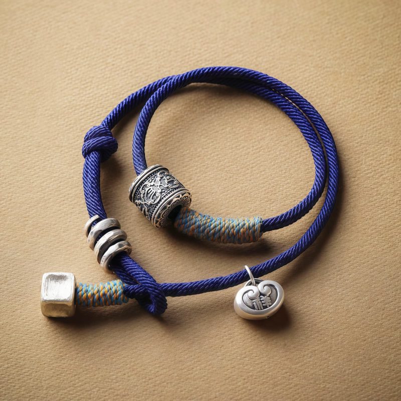 Pulseira Dupla Volta Amuleto Tibetano Om Mani Padme Hum Tibetan Om Mani Padme Hum Amulet Double Wrap Bracelet