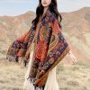 شال زهور البوني من البوليستر التبتي Tibetan Polyester Peony Vine Shawl
