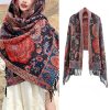 شال زهور البوني من البوليستر التبتي Tibetan Polyester Peony Vine Shawl