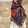 شال زهور البوني من البوليستر التبتي Tibetan Polyester Peony Vine Shawl