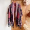 شال زهور البوني من البوليستر التبتي Tibetan Polyester Peony Vine Shawl